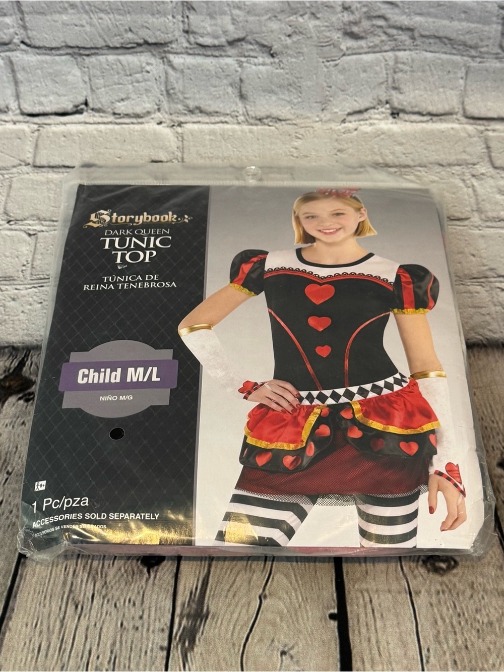 Storybook Costumes Dark Queen of Hearts Tunic Top Halloween Costume